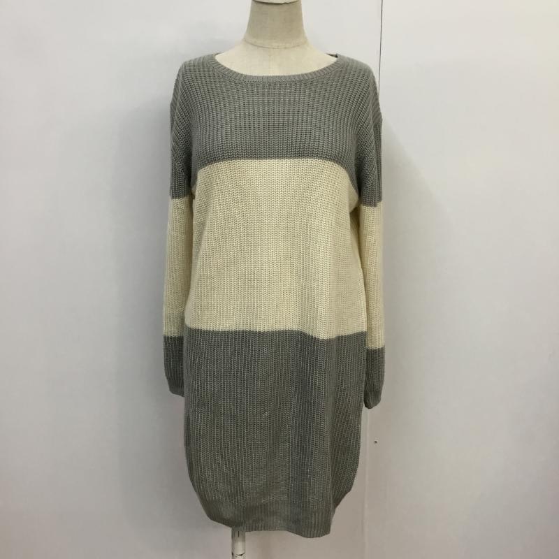 YEVS YEVS ワンピース ひざ丈スカート 無地 灰 / グレー / X 白 / ホワイト / レディース USED 古着 中古 10043249