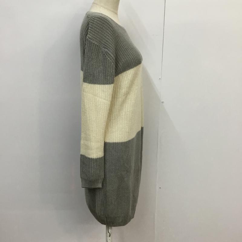 YEVS YEVS ワンピース ひざ丈スカート 無地 灰 / グレー / X 白 / ホワイト / レディース USED 古着 中古 10043249