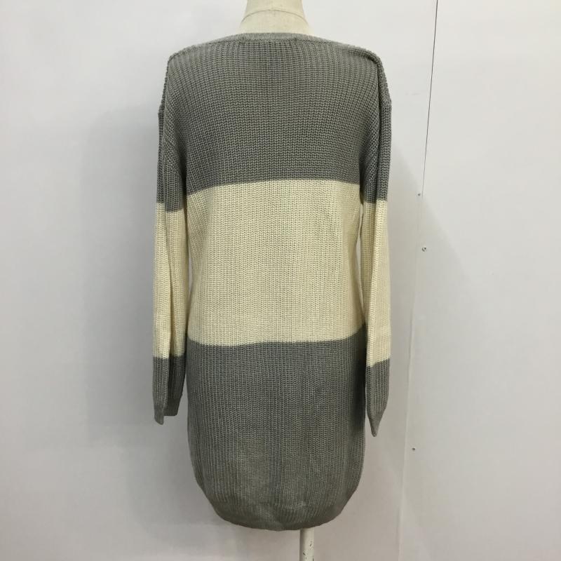 YEVS YEVS ワンピース ひざ丈スカート 無地 灰 / グレー / X 白 / ホワイト / レディース USED 古着 中古 10043249