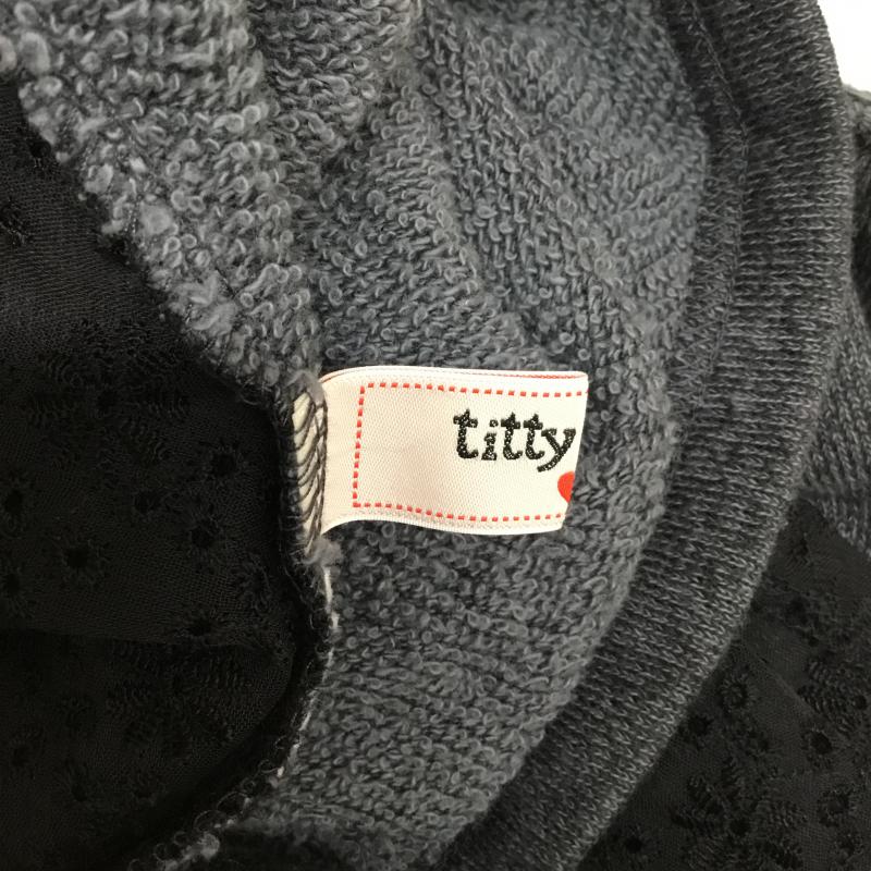 ティティーアンドコー titty&Co. チュニック 長袖 花柄レース FREE 無地 X 花柄 X レース柄 ダークグレー / ダークグレー / レディース USED 古着 中古 10043282