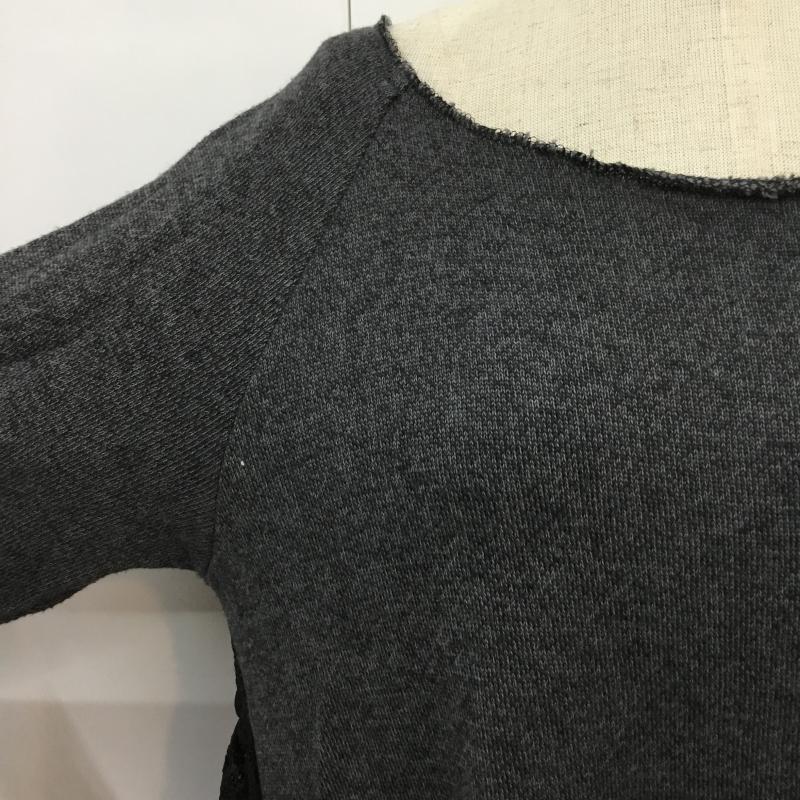 ティティーアンドコー titty&Co. チュニック 長袖 花柄レース FREE 無地 X 花柄 X レース柄 ダークグレー / ダークグレー / レディース USED 古着 中古 10043282