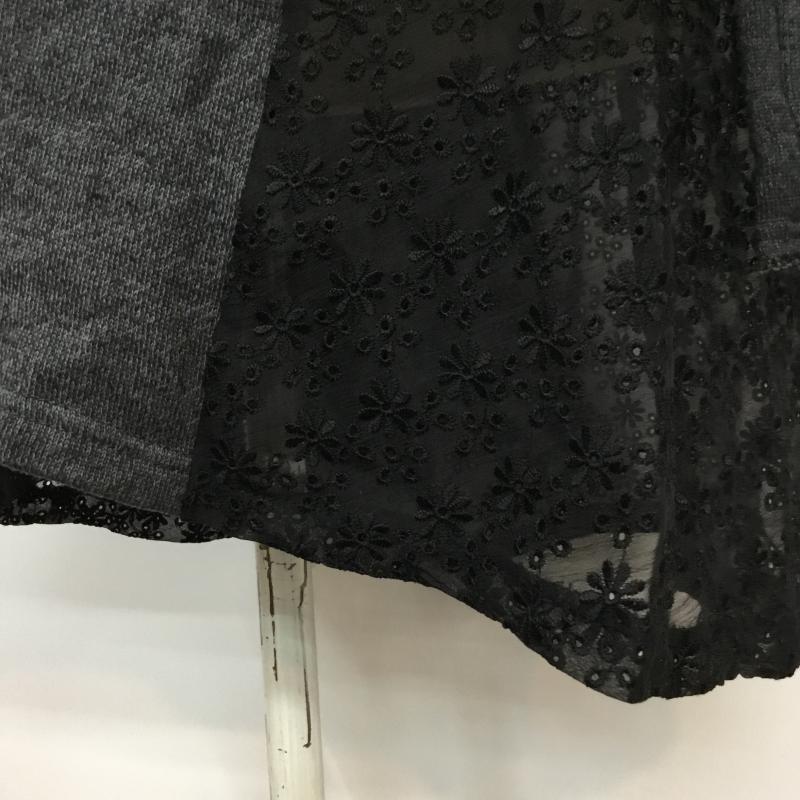 ティティーアンドコー titty&Co. チュニック 長袖 花柄レース FREE 無地 X 花柄 X レース柄 ダークグレー / ダークグレー / レディース USED 古着 中古 10043282