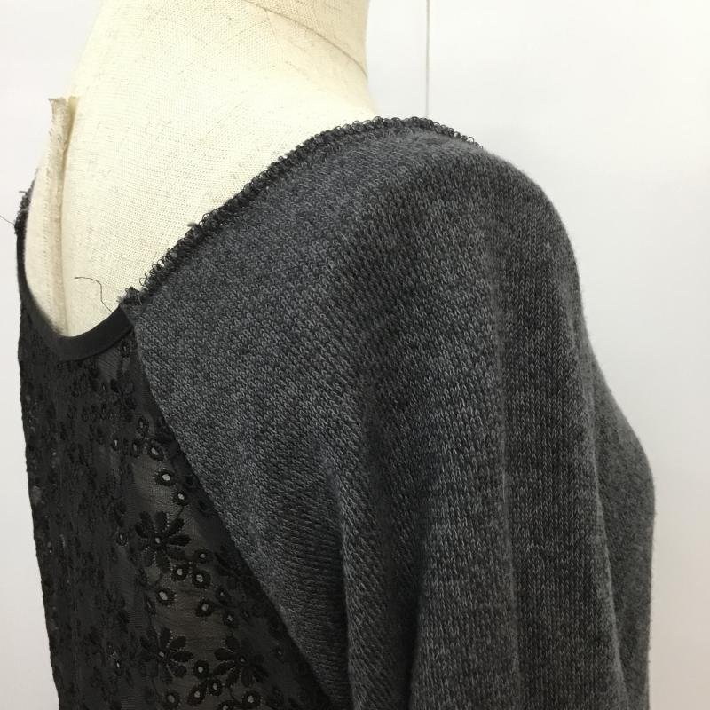 ティティーアンドコー titty&Co. チュニック 長袖 花柄レース FREE 無地 X 花柄 X レース柄 ダークグレー / ダークグレー / レディース USED 古着 中古 10043282