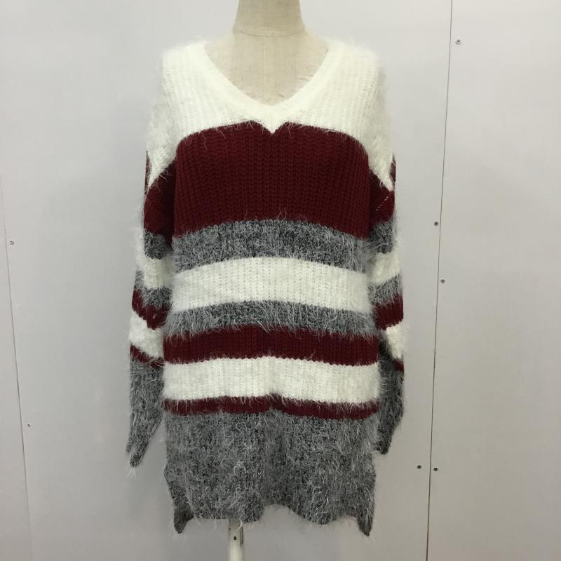 イング INGNI ニット、セーター 長袖 M ボーダー柄 マルチカラー / マルチカラー / レディース USED 古着 中古 10043358