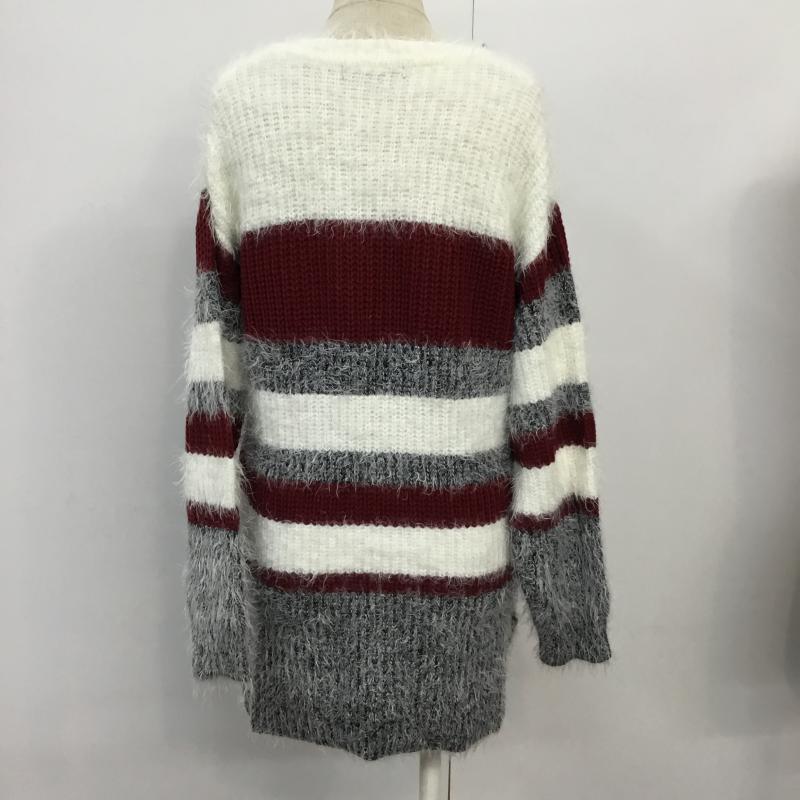 イング INGNI ニット、セーター 長袖 M ボーダー柄 マルチカラー / マルチカラー / レディース USED 古着 中古 10043358
