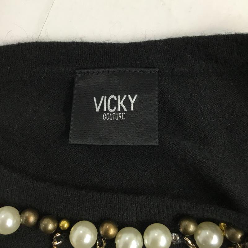 ビッキー VICKY ニット、セーター 長袖 2 無地 黒 / ブラック / レディース USED 古着 中古 10043422