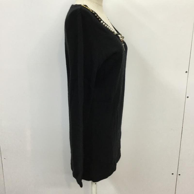 ビッキー VICKY ニット、セーター 長袖 2 無地 黒 / ブラック / レディース USED 古着 中古 10043422