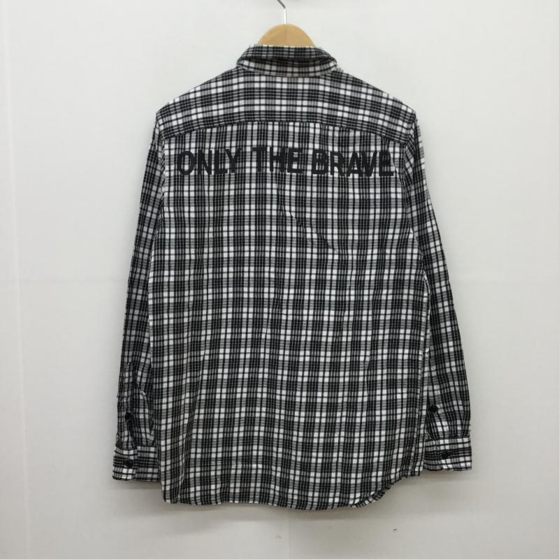ディーゼル DIESEL シャツ、ブラウス 長袖 S チェック 白 / ホワイト / X 黒 / ブラック / メンズ USED 古着 中古 10043590