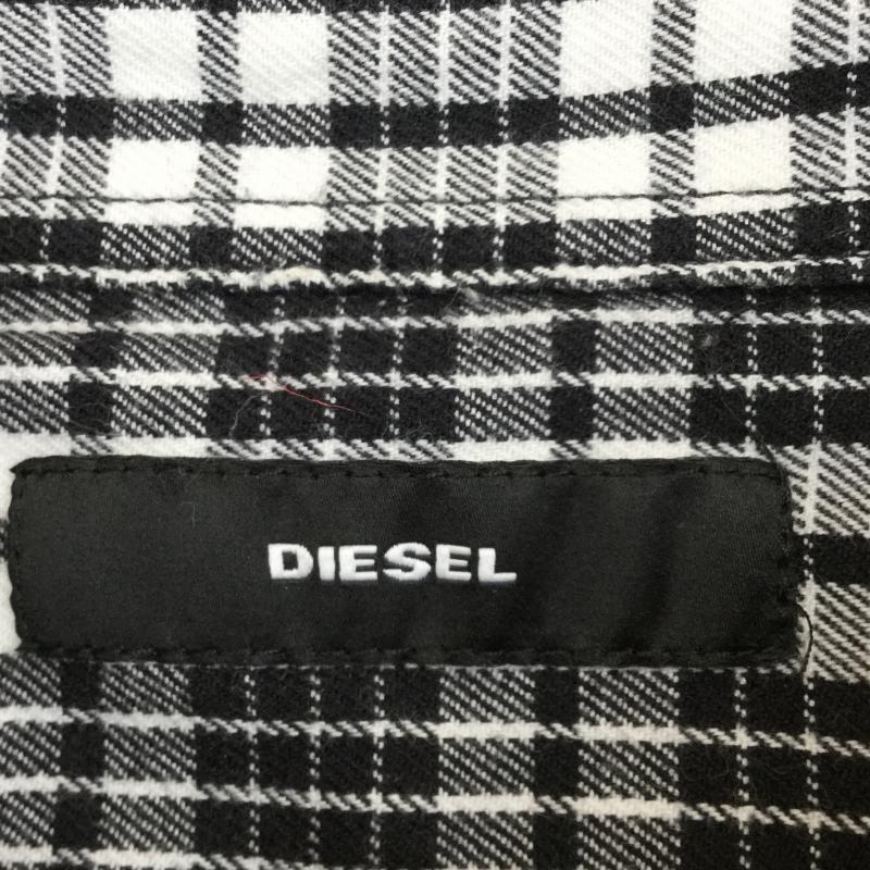 ディーゼル DIESEL シャツ、ブラウス 長袖 S チェック 白 / ホワイト / X 黒 / ブラック / メンズ USED 古着 中古 10043590