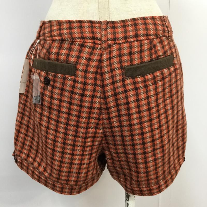 シュカ SHUCA パンツ ショートパンツ チェック タグ付 M チェック 橙 / オレンジ / レディース USED 古着 中古 10043915