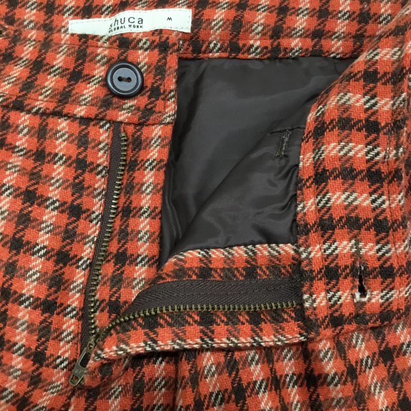シュカ SHUCA パンツ ショートパンツ チェック タグ付 M チェック 橙 / オレンジ / レディース USED 古着 中古 10043915