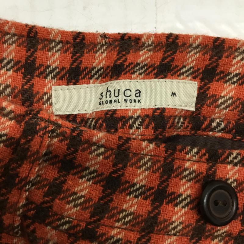 シュカ SHUCA パンツ ショートパンツ チェック タグ付 M チェック 橙 / オレンジ / レディース USED 古着 中古 10043915