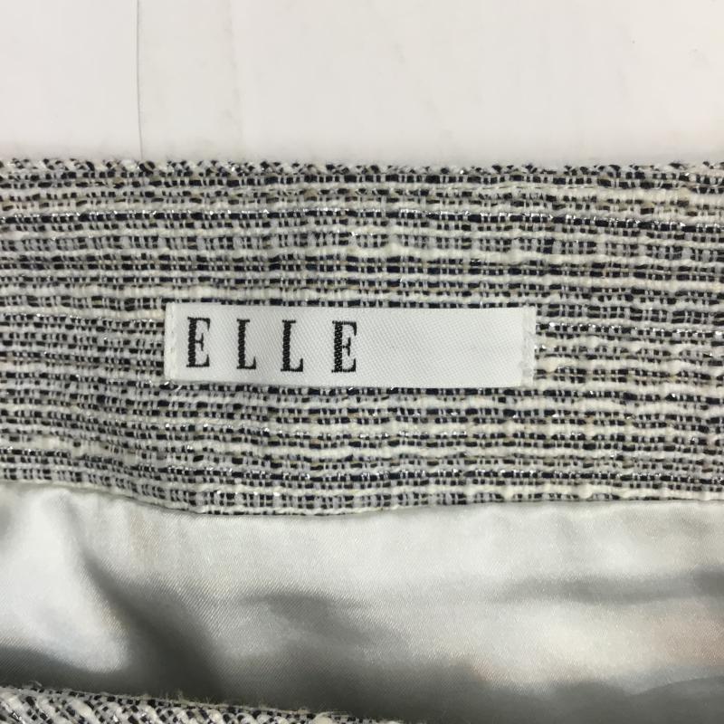 エル ELLE スカート ミニスカート 38 無地 白 / ホワイト / X 黒 / ブラック / レディース USED 古着 中古 10044145