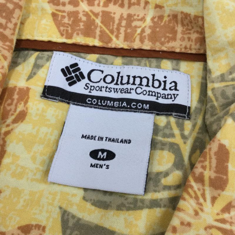 コロンビア Columbia シャツ、ブラウス 半袖 AE7230 M 総柄 黄 / イエロー / メンズ USED 古着 中古 10044872