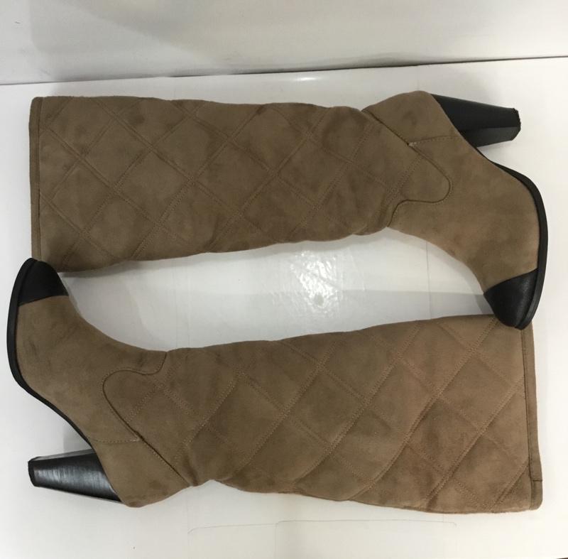 ビッキー VICKY ブーツ ロングブーツ キルティング SIZE:S 箱無 S 無地 ベージュ / ベージュ / X 黒 / ブラック / レディース USED 古着 中古 10044978