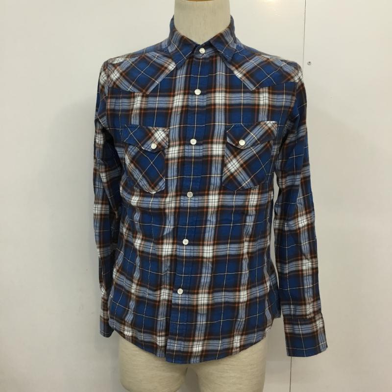 ビームス BEAMS シャツ、ブラウス 長袖 チェック S チェック 白 / ホワイト / X 青 / ブルー / X 橙 / オレンジ / メンズ USED 古着 中古 10044998