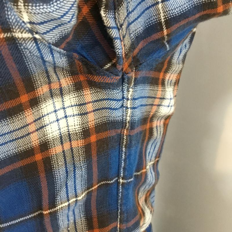 ビームス BEAMS シャツ、ブラウス 長袖 チェック S チェック 白 / ホワイト / X 青 / ブルー / X 橙 / オレンジ / メンズ USED 古着 中古 10044998