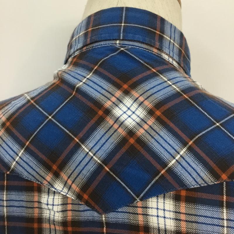 ビームス BEAMS シャツ、ブラウス 長袖 チェック S チェック 白 / ホワイト / X 青 / ブルー / X 橙 / オレンジ / メンズ USED 古着 中古 10044998