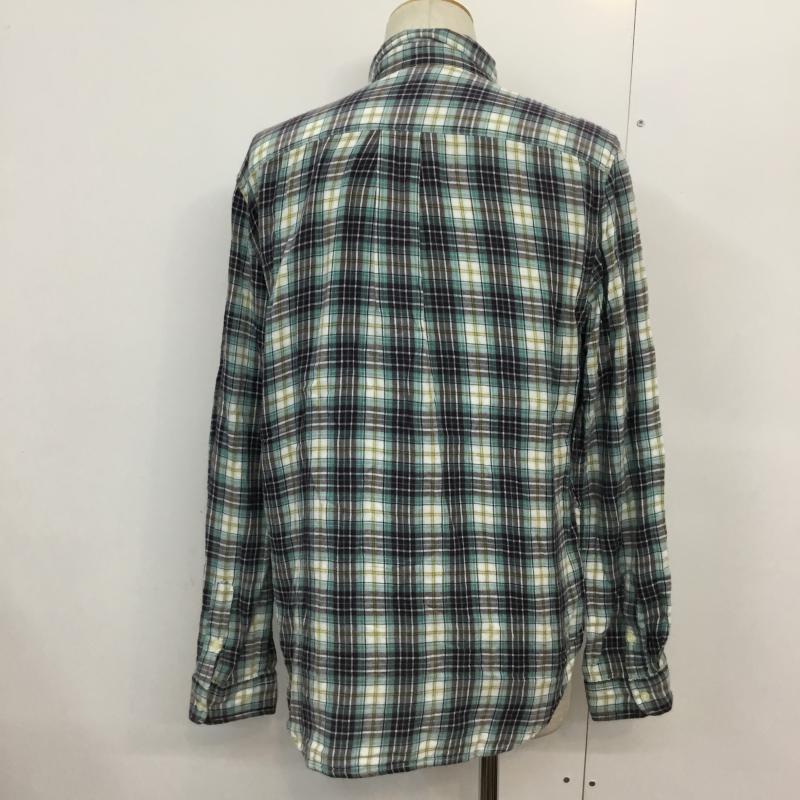 グローバルワーク GLOBAL WORK シャツ、ブラウス 長袖 チェック ボタンダウン L チェック 白 / ホワイト / X 茶 / ブラウン / X 黄 / イエロー / X 薄緑 / ライトグリーン / メンズ USED 古着 中古 10044999