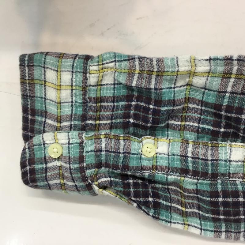 グローバルワーク GLOBAL WORK シャツ、ブラウス 長袖 チェック ボタンダウン L チェック 白 / ホワイト / X 茶 / ブラウン / X 黄 / イエロー / X 薄緑 / ライトグリーン / メンズ USED 古着 中古 10044999