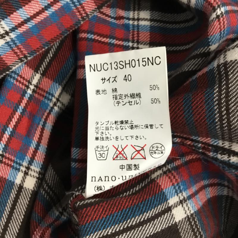 ナノユニバース nano・universe シャツ、ブラウス 七分袖 チェック 40 チェック マルチカラー / マルチカラー / メンズ USED 古着 中古 10045002
