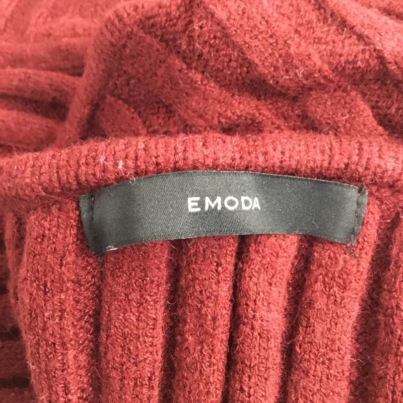 エモダ EMODA ニット、セーター 長袖 FREE 無地 えんじ / ワインレッド / レディース USED 古着 中古 10045014