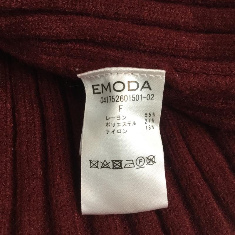 エモダ EMODA ニット、セーター 長袖 FREE 無地 えんじ / ワインレッド / レディース USED 古着 中古 10045014