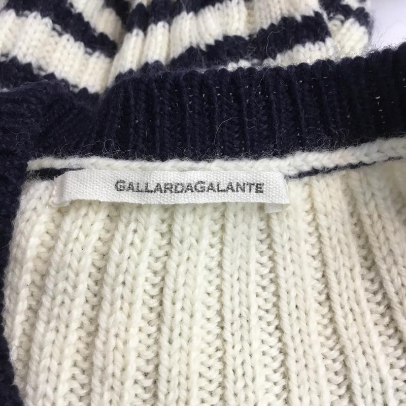 ガリャルダガランテ GALLARDAGALANTE ニット、セーター 長袖 ボーダー FREE ボーダー柄 白 / ホワイト / X 紺 / ネイビー / レディース USED 古着 中古 10045026