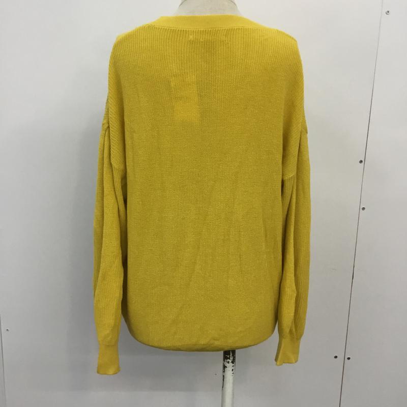 レトロガール RETRO GIRL ニット、セーター 長袖 タグ付 ボリュームタックニット M 無地 黄 / イエロー / レディース USED 古着 中古 10045027