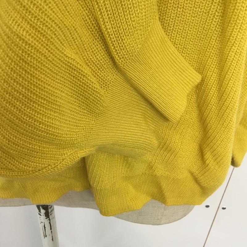 レトロガール RETRO GIRL ニット、セーター 長袖 タグ付 ボリュームタックニット M 無地 黄 / イエロー / レディース USED 古着 中古 10045027