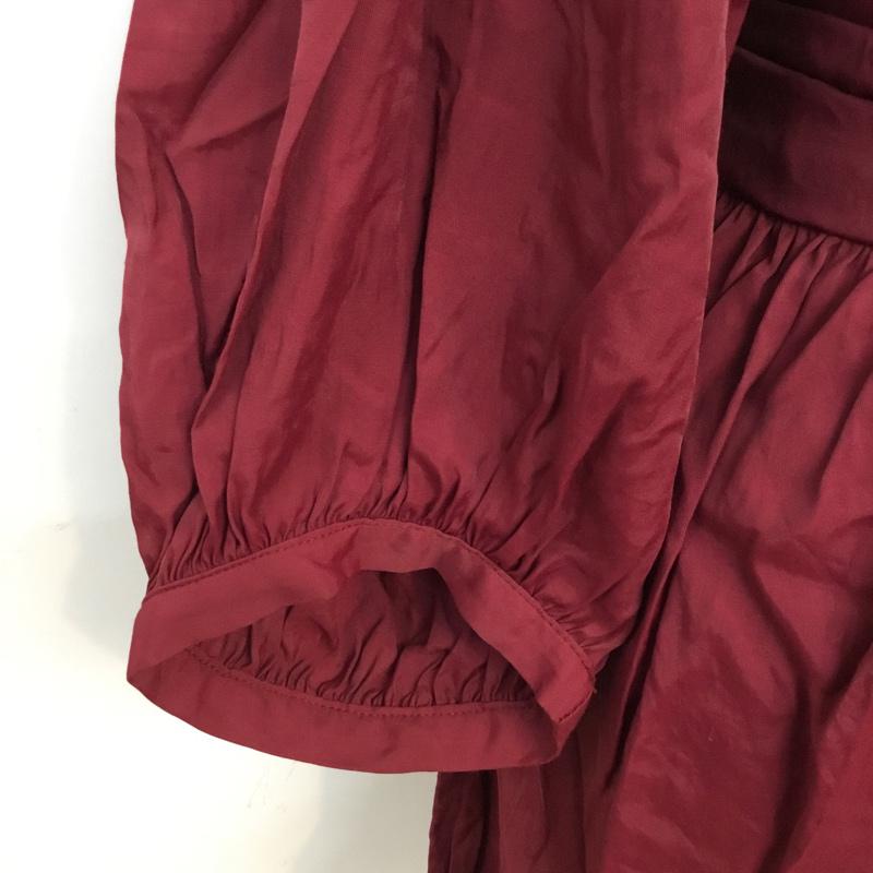 ローズバッド ROSE BUD チュニック 七分袖 FREE 無地 えんじ / ワインレッド / レディース USED 古着 中古 10045188
