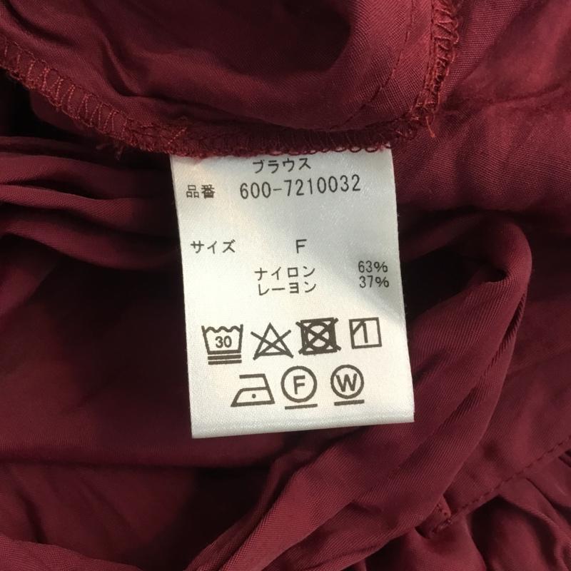 ローズバッド ROSE BUD チュニック 七分袖 FREE 無地 えんじ / ワインレッド / レディース USED 古着 中古 10045188