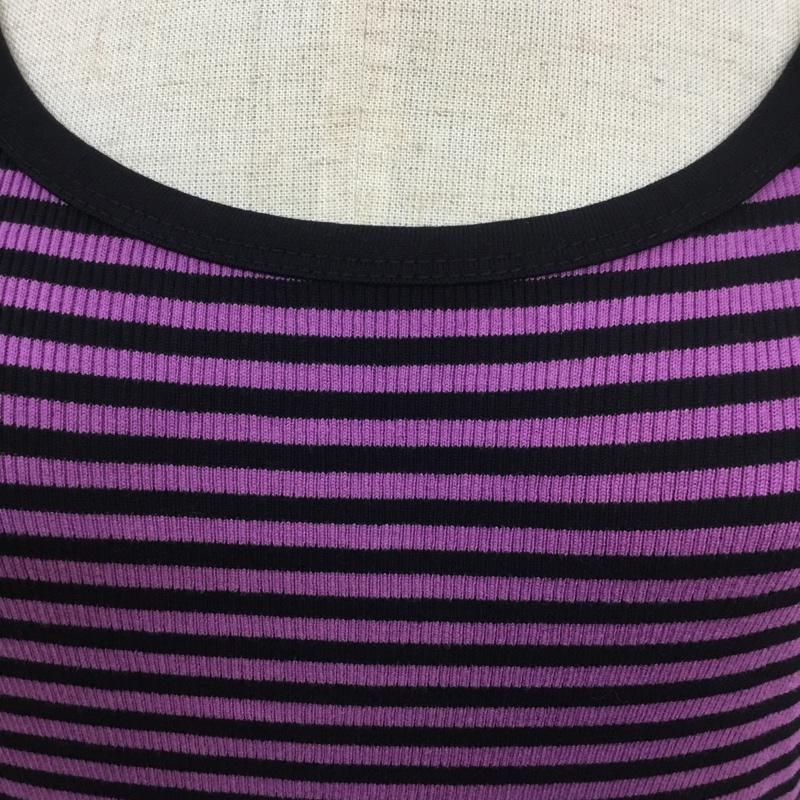 ニジュウサンク 23区 Tシャツ 長袖 ボーダー 44 ボーダー柄 黒 / ブラック / X 紫 / パープル / レディース USED 古着 中古 10045214