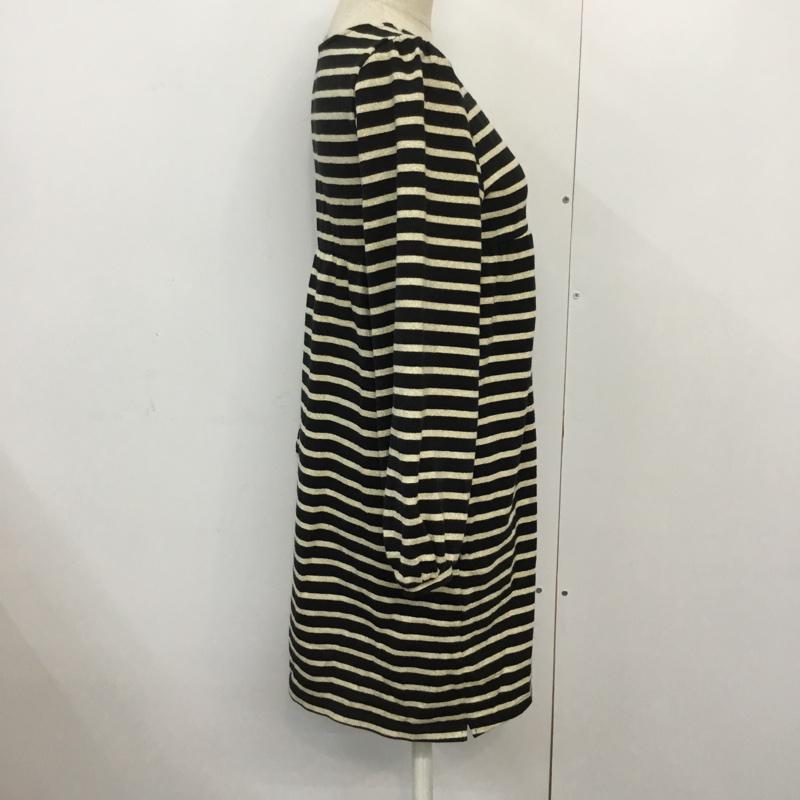 リッチ rich チュニック 長袖 ボーダー ボーダー柄 白 / ホワイト / X 黒 / ブラック / レディース USED 古着 中古 10045217