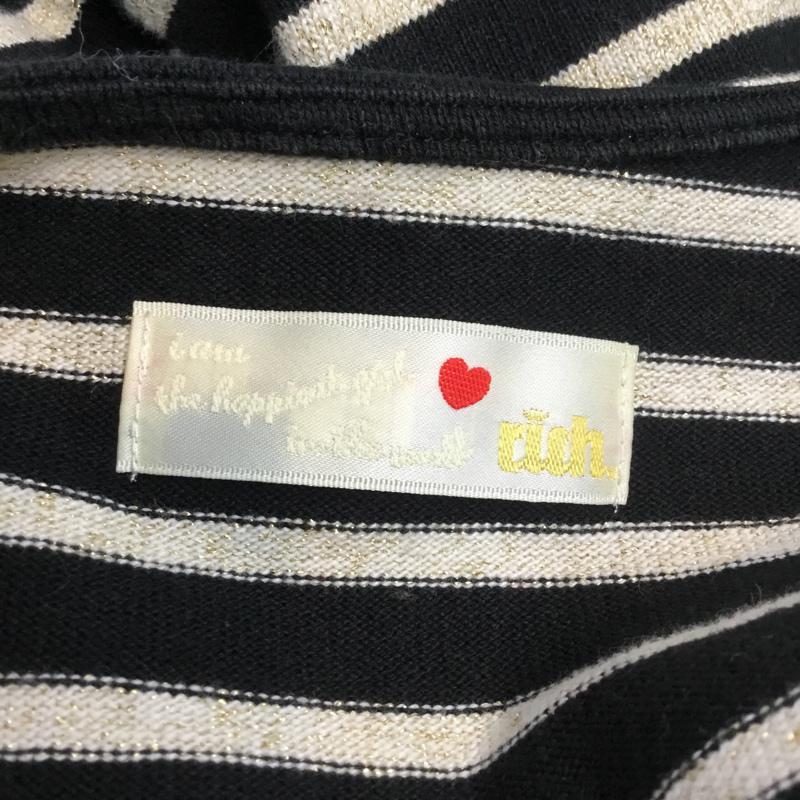 リッチ rich チュニック 長袖 ボーダー ボーダー柄 白 / ホワイト / X 黒 / ブラック / レディース USED 古着 中古 10045217