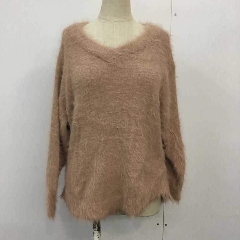 イーハイフンワールドギャラリーピー E hyphen world gallery PEACE ニット、セーター 長袖 FREE 無地 桃 / ピンク / レディース USED 古着 中古 10045230