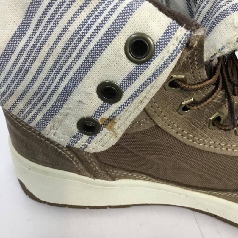 バンズ VANS スニーカー スニーカー V2141LCV TALL 25.5cm 箱無 25.5cm 無地 X ストライプ 茶 / ブラウン / メンズ USED 古着 中古 10045352