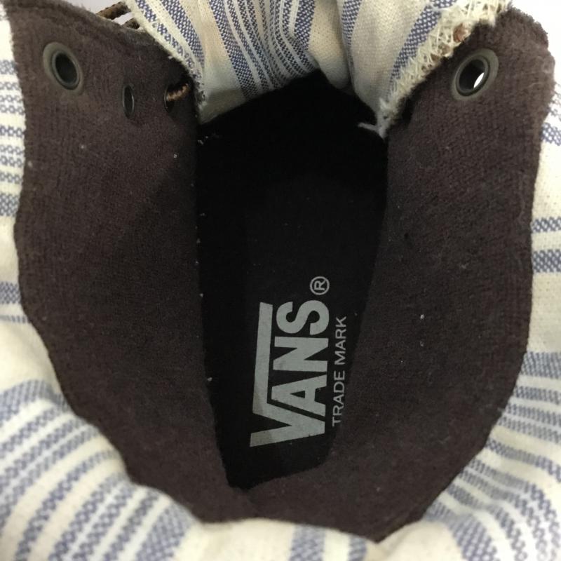バンズ VANS スニーカー スニーカー V2141LCV TALL 25.5cm 箱無 25.5cm 無地 X ストライプ 茶 / ブラウン / メンズ USED 古着 中古 10045352