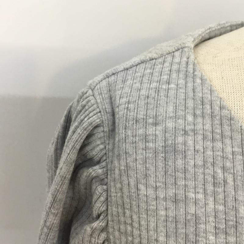 ローリーズファーム LOWRYS FARM カットソー 七分袖 パフスリーブ リブ M 無地 灰 / グレー /  レディース USED 古着 中古 10045513