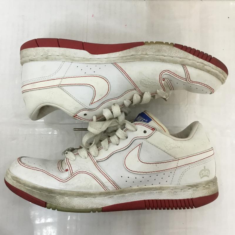ナイキ NIKE スニーカー スニーカー COURT FORCE LOW 314191-111 26cm 箱無 26.0cm 無地 白 / ホワイト / X 赤 / レッド / メンズ USED 古着 中古 10045528