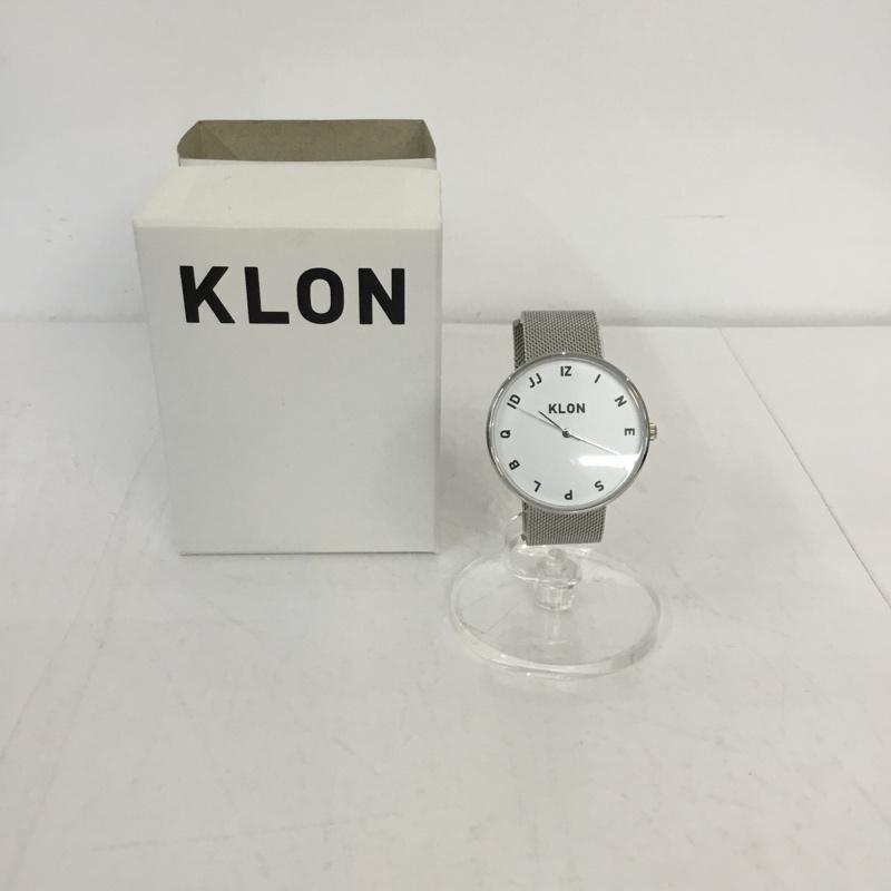 クローン KLON 腕時計 アナログ(クォーツ式) MOCK NUMBER -SILVER MESH- 箱有 無地 白 / ホワイト / X 銀 / シルバー / メンズ USED 古着 中古 10045607