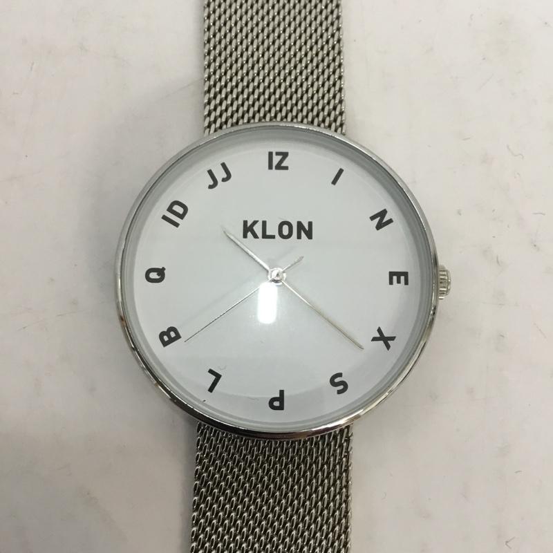 クローン KLON 腕時計 アナログ(クォーツ式) MOCK NUMBER -SILVER MESH- 箱有 無地 白 / ホワイト / X 銀 / シルバー / メンズ USED 古着 中古 10045607