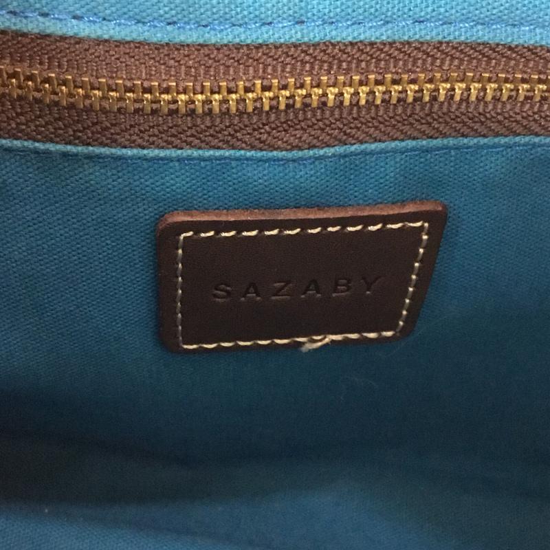 サザビー SAZABY ハンドバッグ ハンドバッグ ボーダー ボーダー柄 青 / ブルー / X 茶 / ブラウン / X 黄 / イエロー / レディース USED 古着 中古 10045635