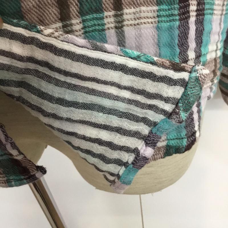 ナノベース nano base シャツ、ブラウス 長袖 チェックシャツ XL チェック マルチカラー / マルチカラー / メンズ USED 古着 中古 10045712