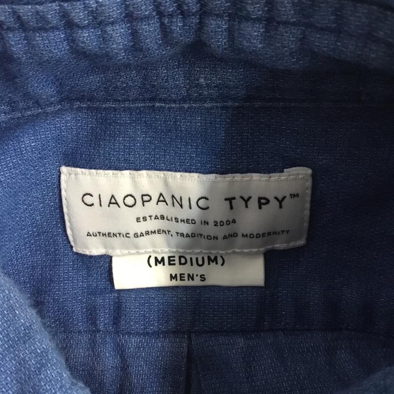 チャオパニックティピー CIAOPANIC TYPY シャツ、ブラウス 七分袖 ボタンダウン M 無地 水色 / ライトブルー / メンズ USED 古着 中古 10045723