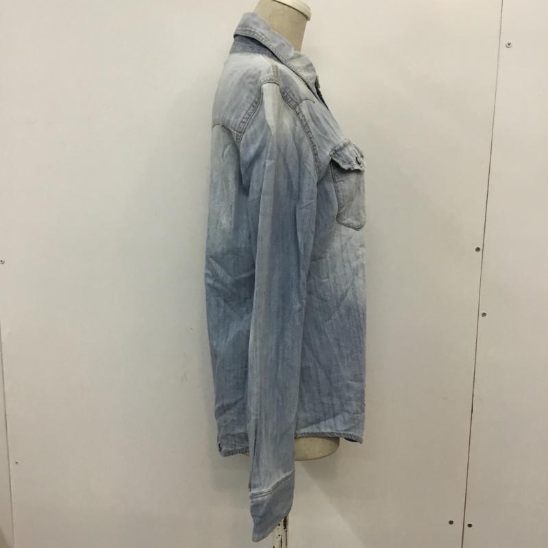 ローリーズファーム LOWRYS FARM シャツ、ブラウス 長袖 デニムシャツ M 無地 水色 / ライトブルー / レディース USED 古着 中古 10045730