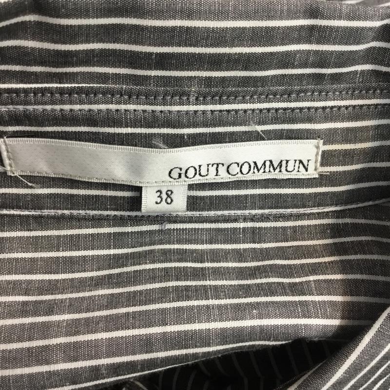 グーコミューン GOUT COMMUN シャツ、ブラウス 長袖 ストライプ 38 ストライプ 白 / ホワイト / X ダークグレー / ダークグレー / レディース USED 古着 中古 10045732