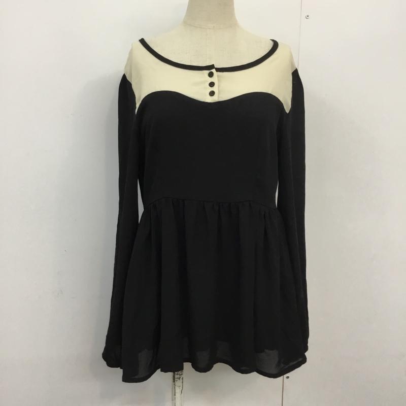 ローリーズファーム LOWRYS FARM チュニック 長袖 L 無地 黒 / ブラック / レディース USED 古着 中古 10045760