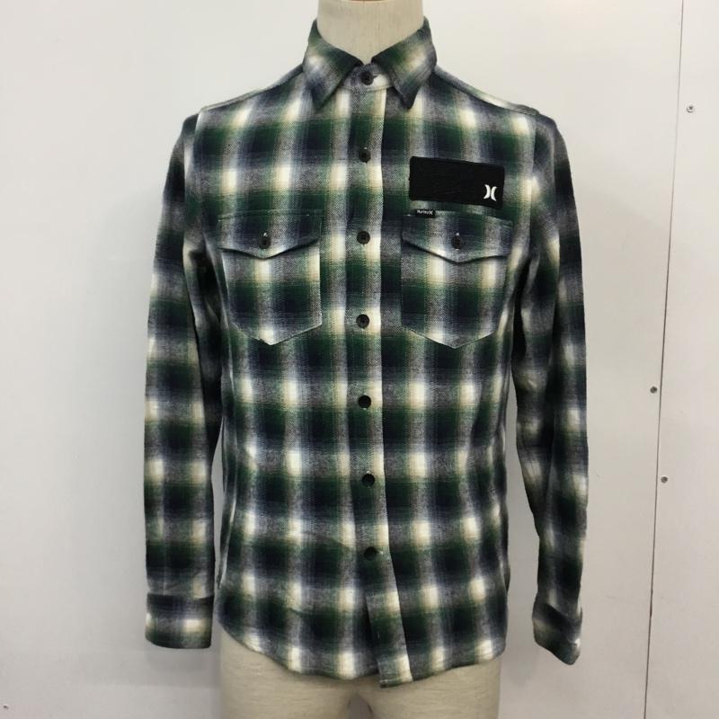 ハーレー Hurley シャツ、ブラウス 長袖 チェック S チェック 白 / ホワイト / X ベージュ / ベージュ / X 緑 / グリーン / X 紺 / ネイビー / メンズ USED 古着 中古 10046007