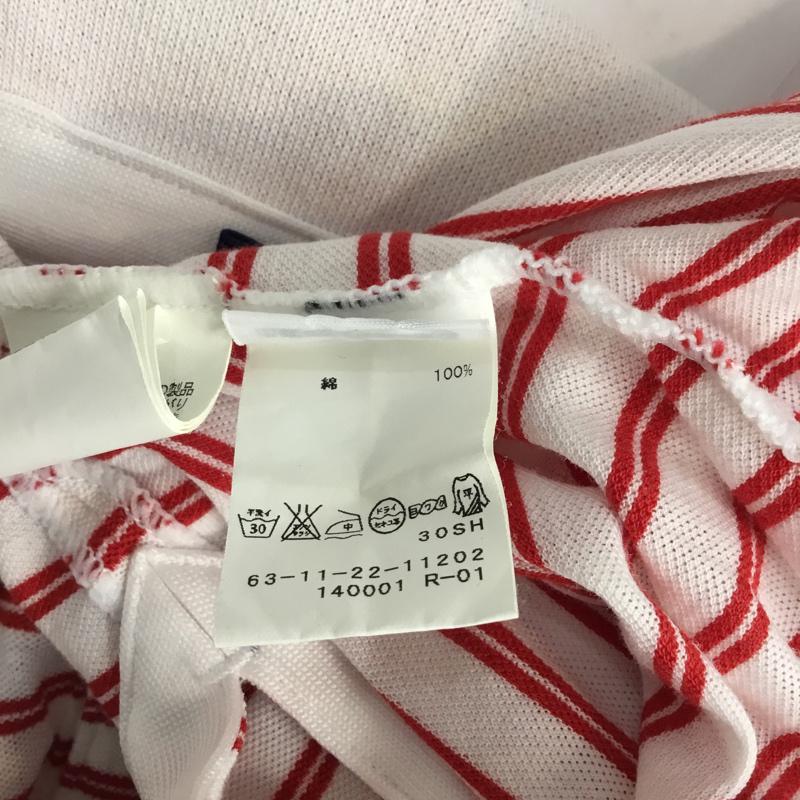 トゥモローランド TOMORROWLAND ポロシャツ 半袖 ボーダー M ボーダー柄 白 / ホワイト / X 赤 / レッド / メンズ USED 古着 中古 10046130